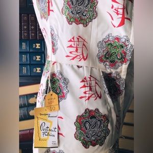 50’s/60’s 2 piece pure silk dress & duster